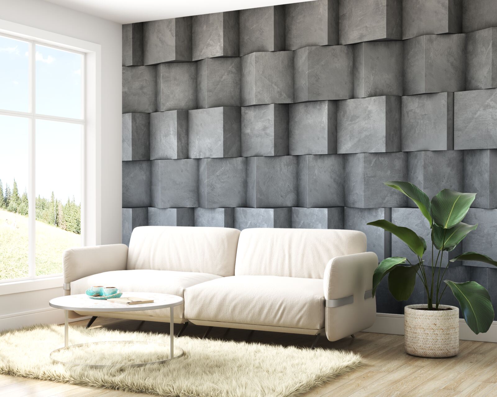 Fototapet pătrate volumetrice în direcții diferite