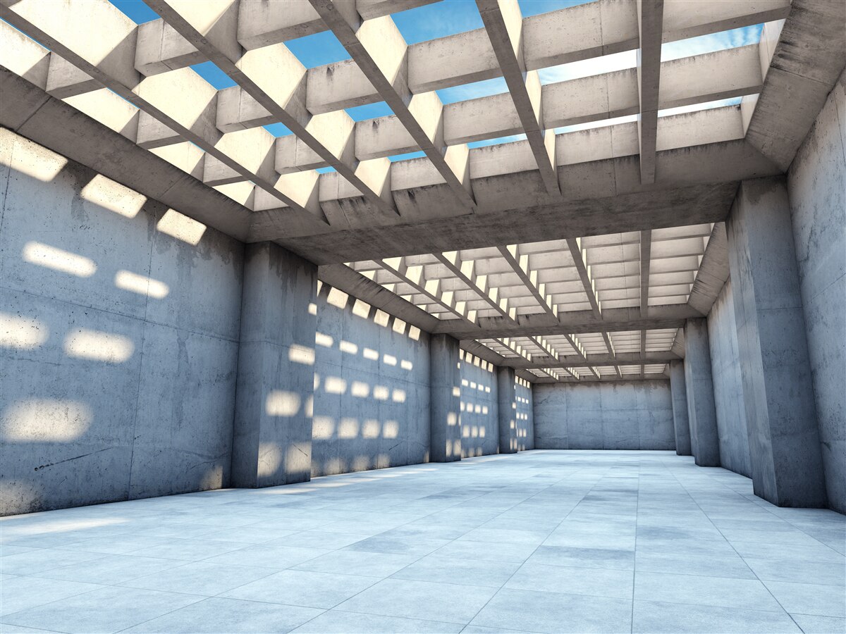 Fototapet hol inundat de lumină cu tavan din lemn transparent