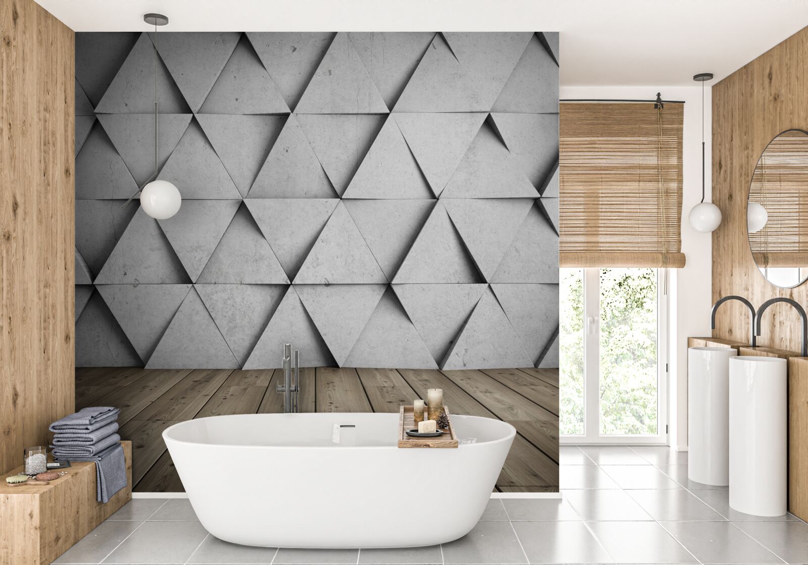 Fototapet triunghiuri drepte tridimensionale