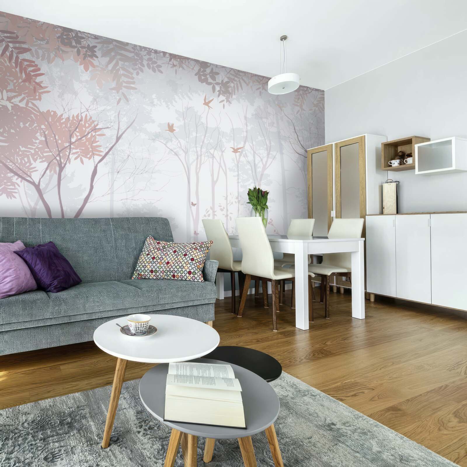 Fototapet pădure cețoasă într-o dimineață de toamnă