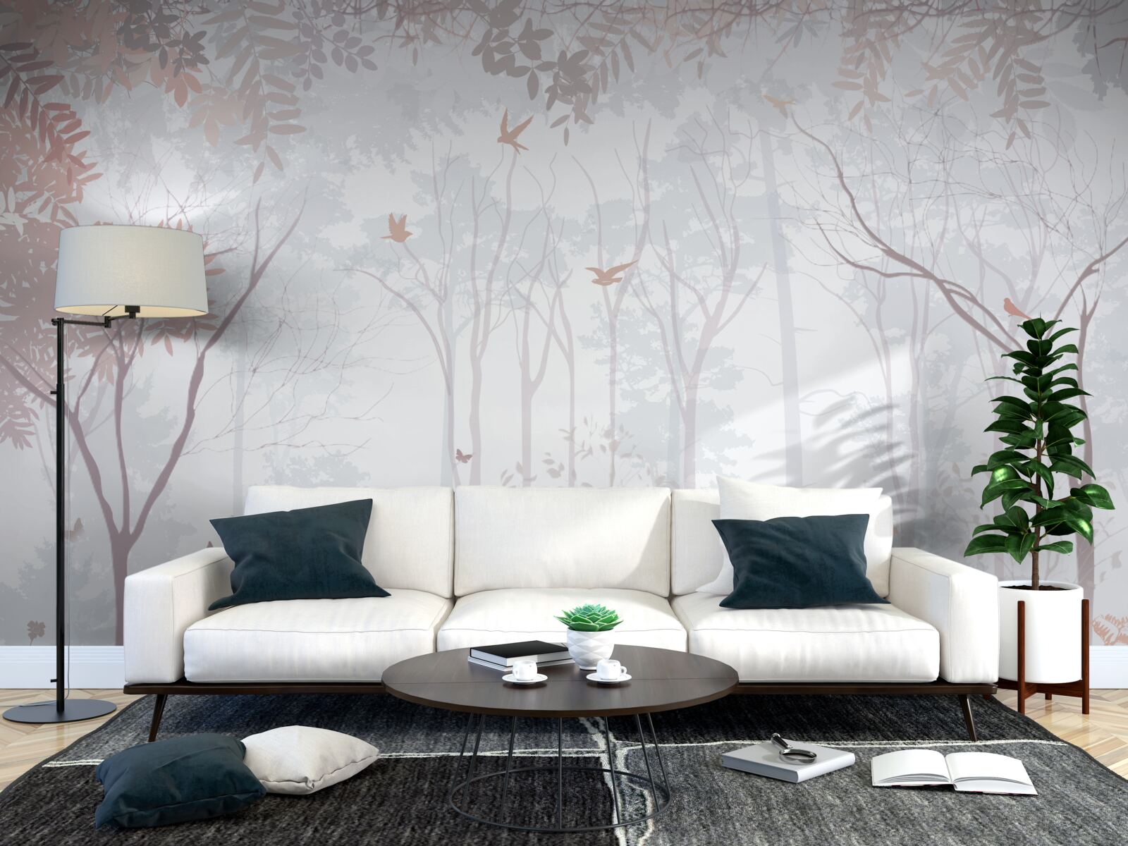 Fototapet pădure cețoasă într-o dimineață de toamnă