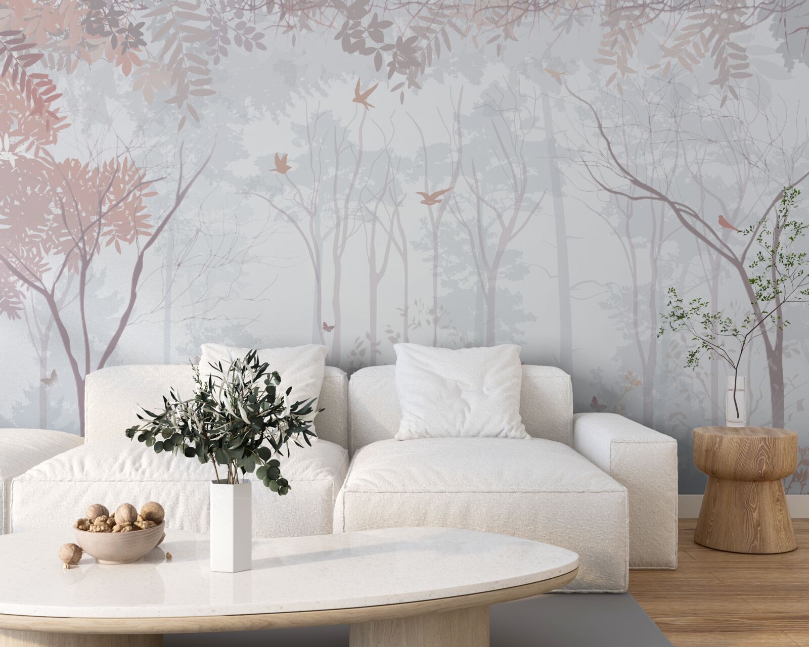 Fototapet pădure cețoasă într-o dimineață de toamnă