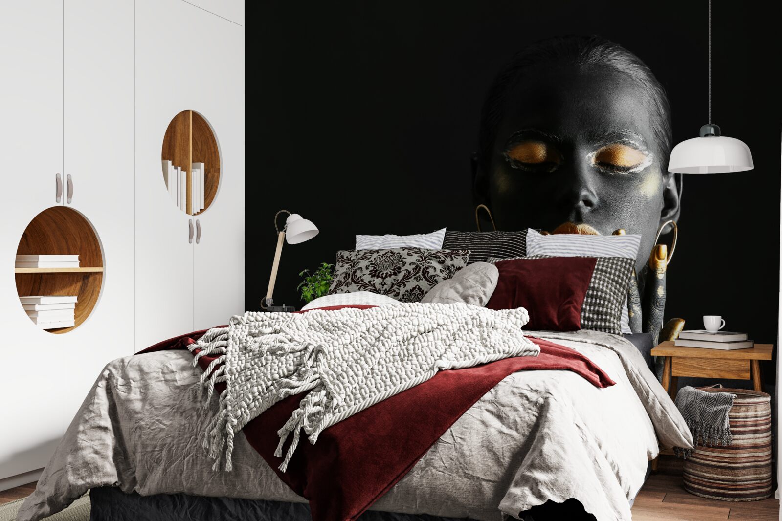 Fototapet femeie cu buzele încleștate