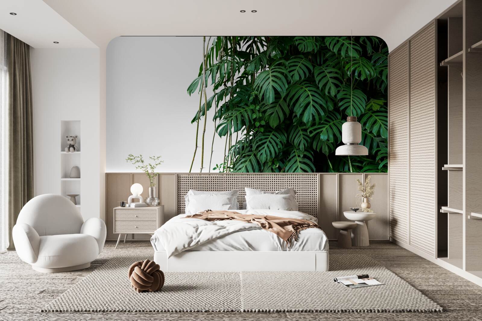 Fototapet frunze dense de monstera în nuanțe de verde