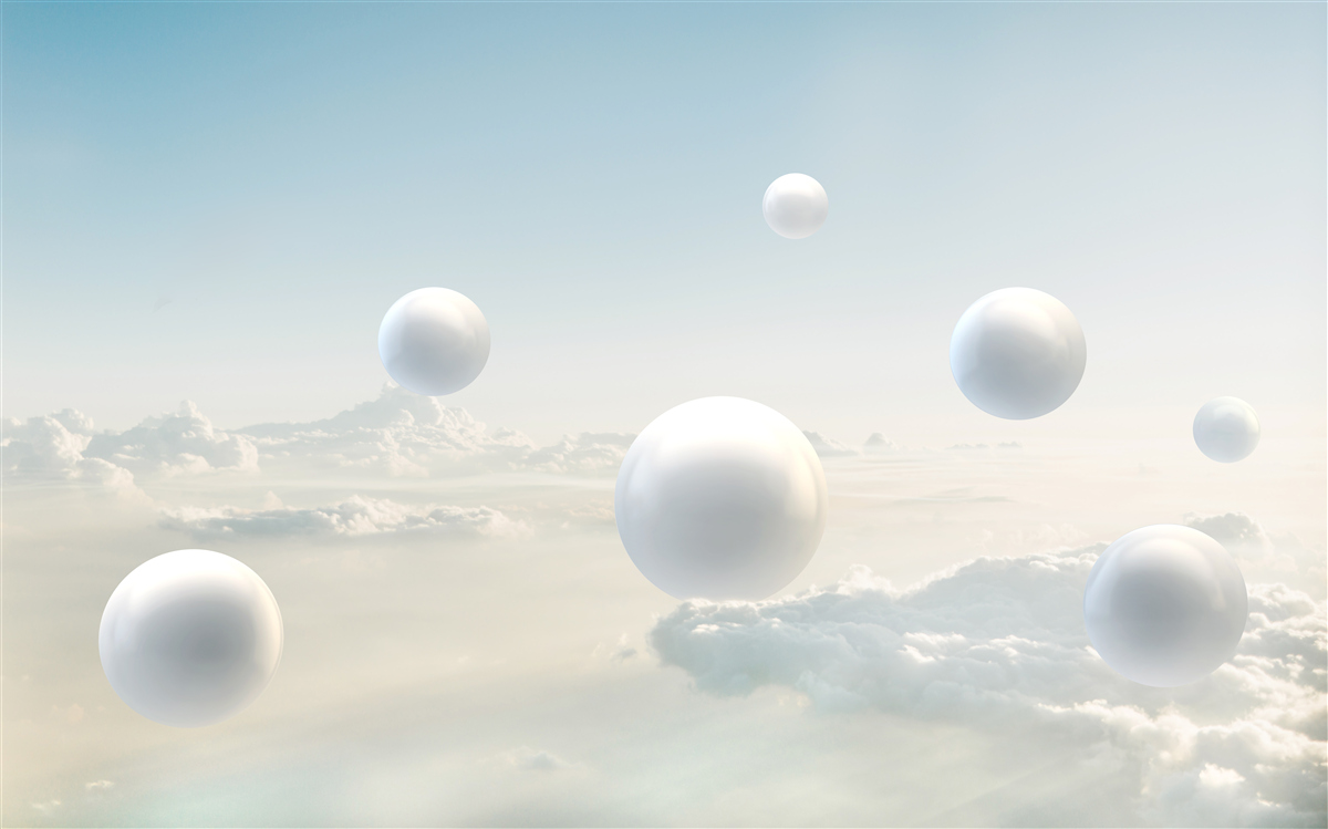 Fototapet bile albe care plutesc pe cer