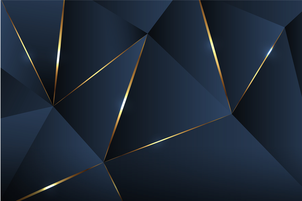 Fototapet triunghiurile sunt albastru închis cu margini aurii