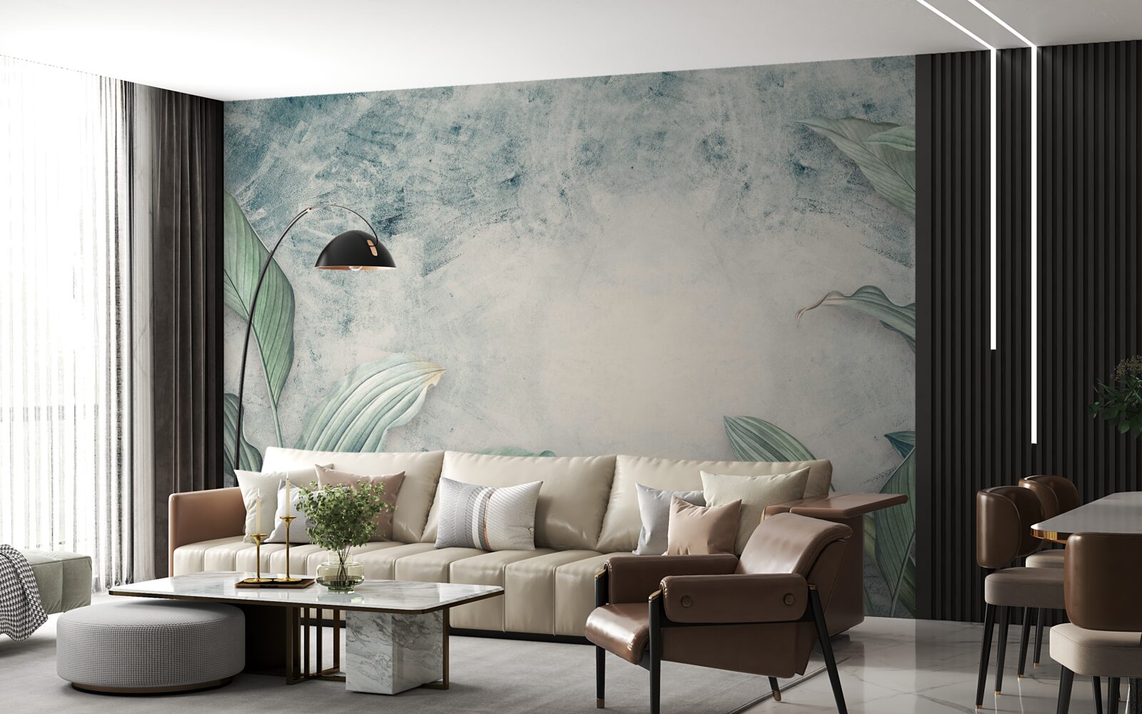 Fototapet o ceață învăluie plantele tropicale