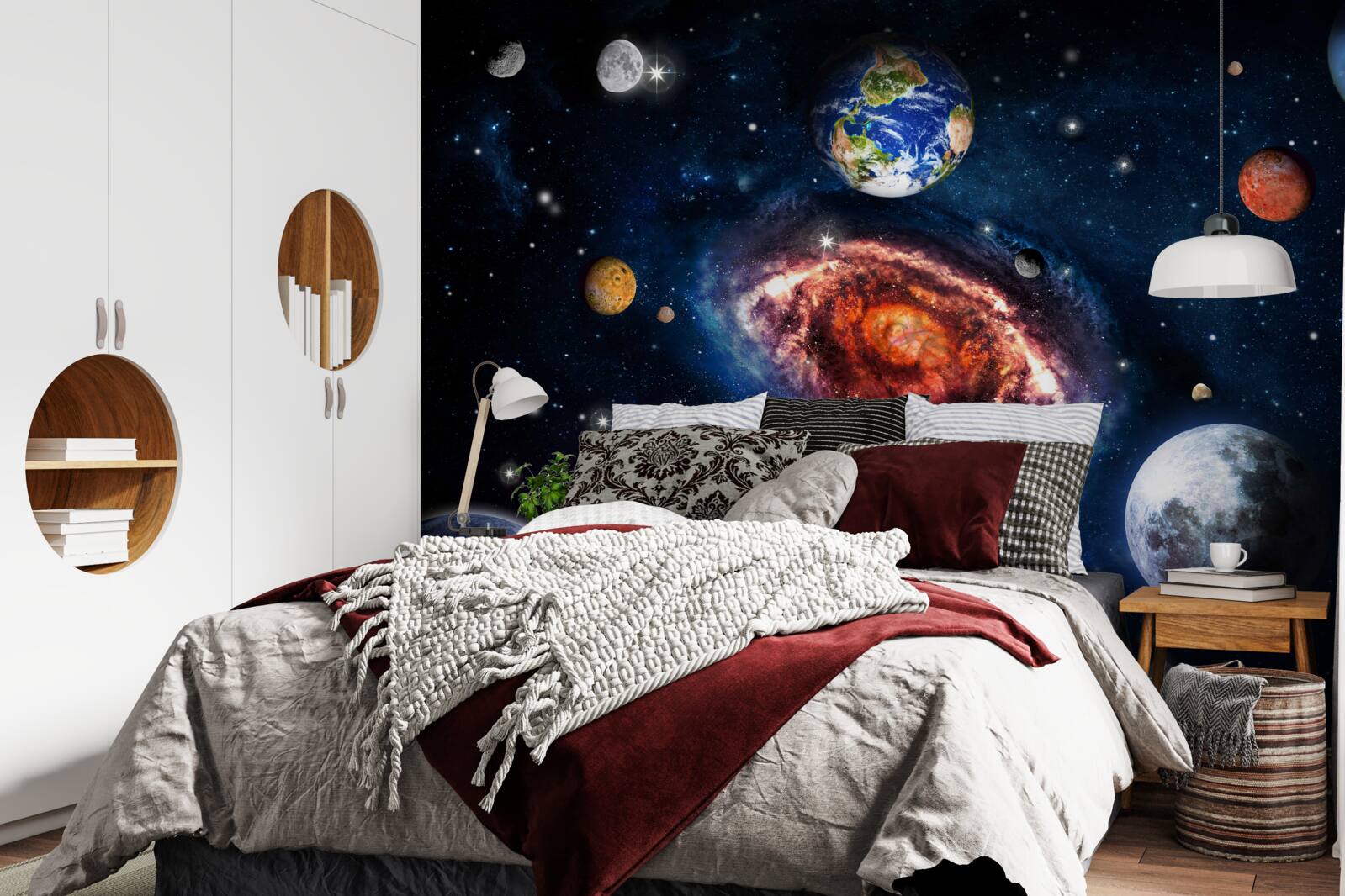 Fototapet galaxia servește drept câmp de rotație pentru obiectele cosmice