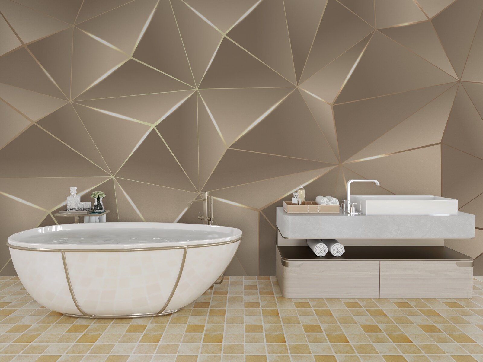 Fototapet texturi 3d pe un fundal deschis