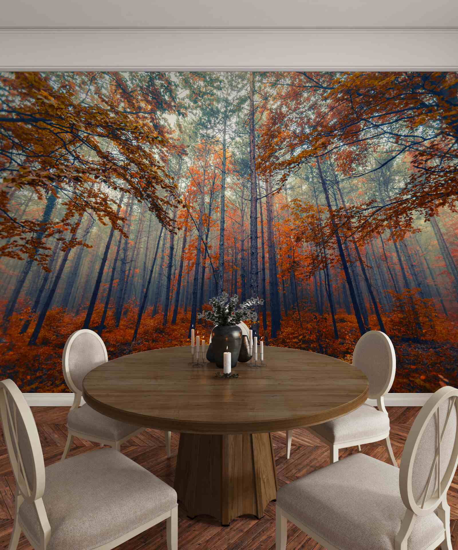 Fototapet frunze de pădure de toamnă care au căzut