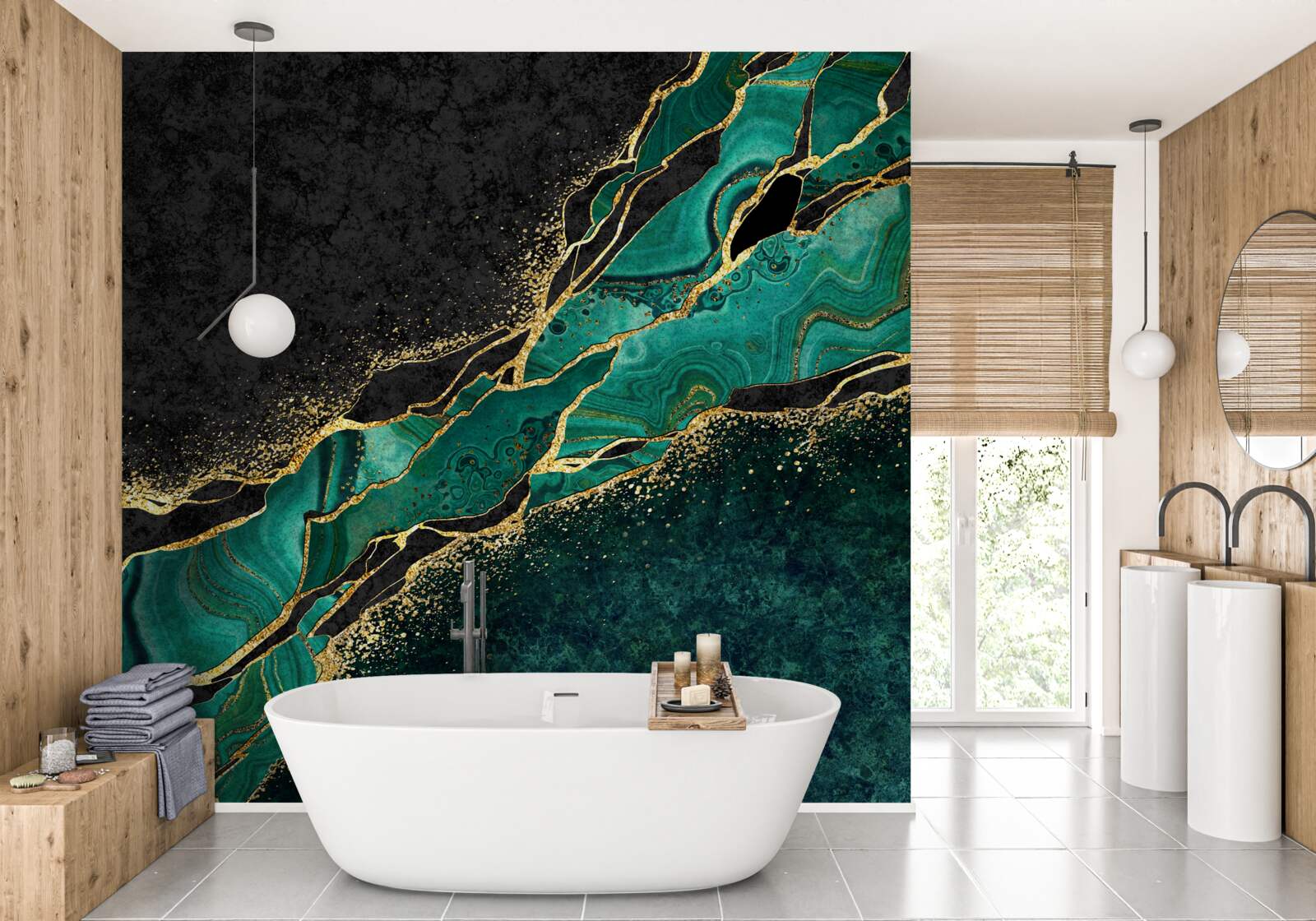 Fototapet adâncurile impenetrabile ale mării, pictate în nuanțe de smarald