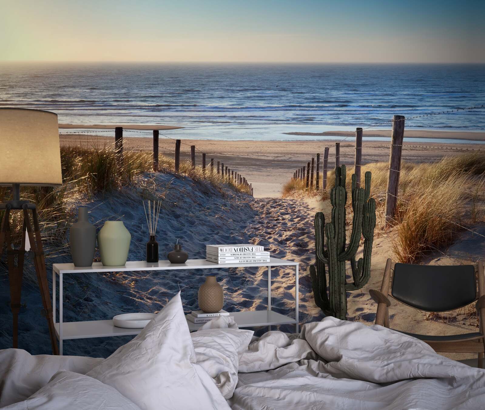 Fototapet ocean calm și plajă cu nisip fin