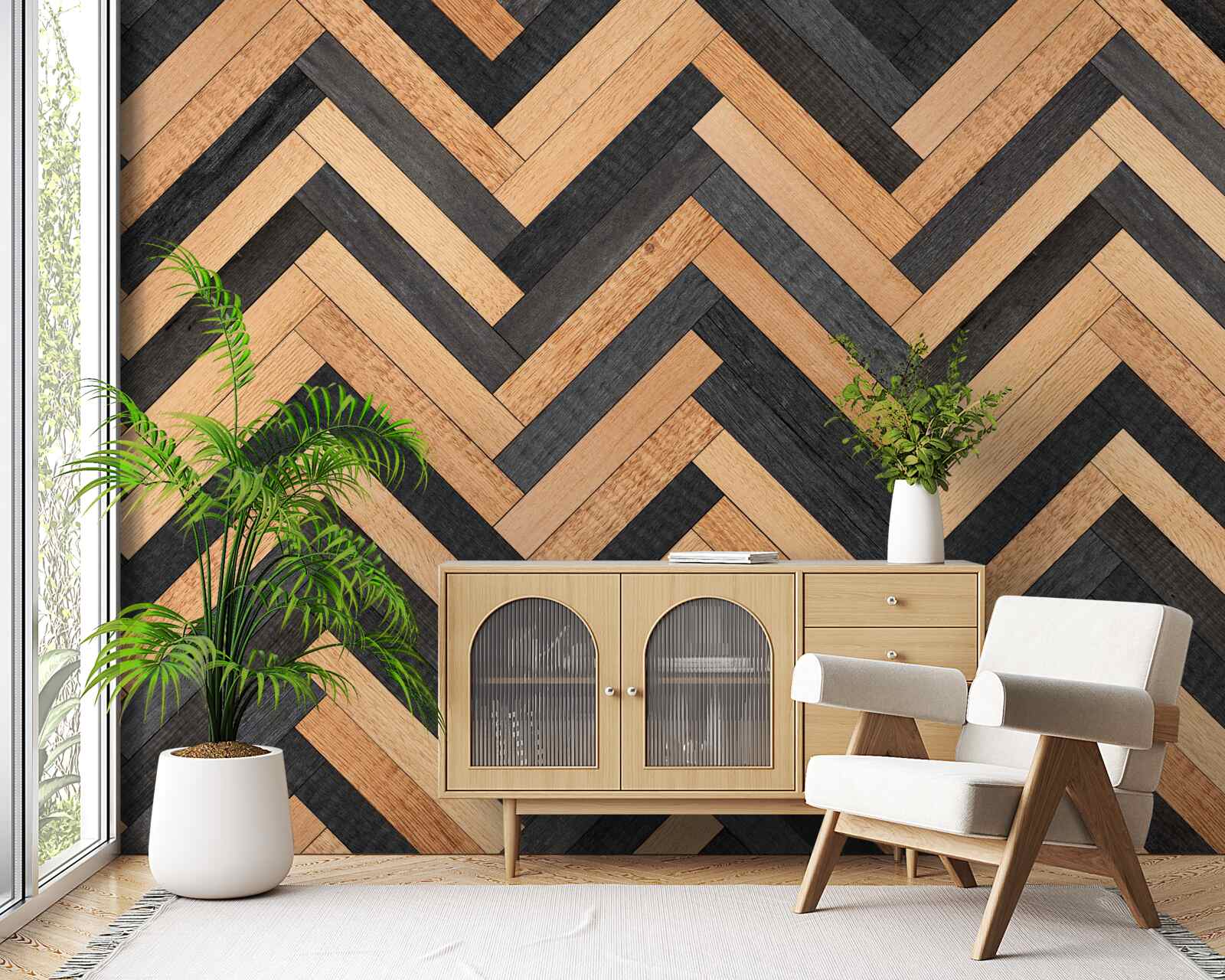 Fototapet parchet în nuanțe deschise și închise