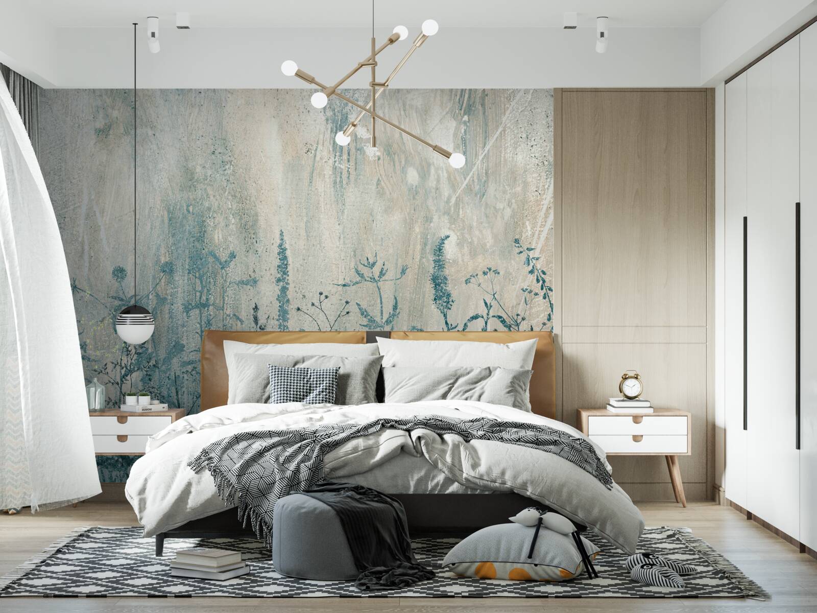 Fototapet în timpul precipitațiilor abundente, plantele de câmp înfloresc