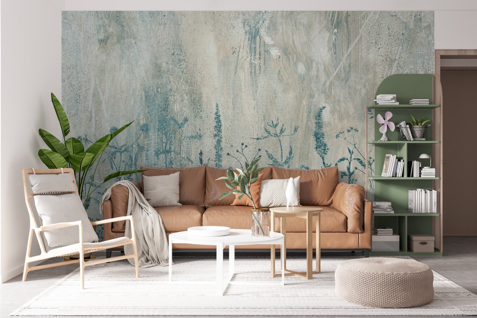 Fototapet în timpul precipitațiilor abundente, plantele de câmp înfloresc