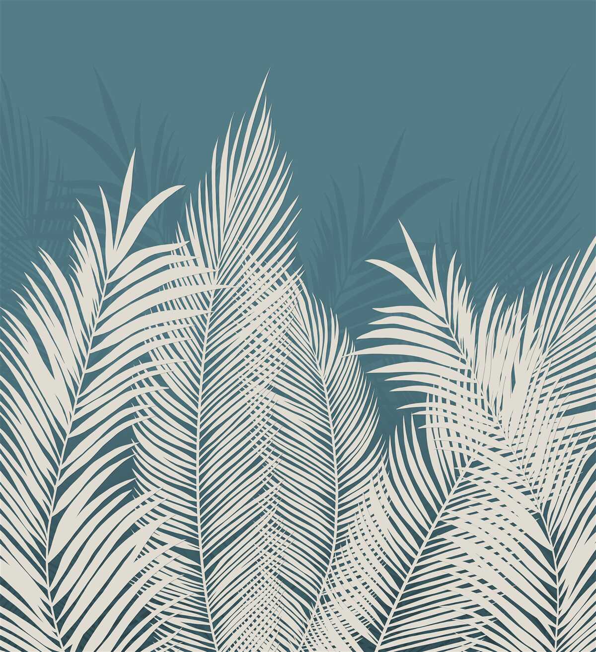 Fototapet pături albe în jos pe un fundal albastru