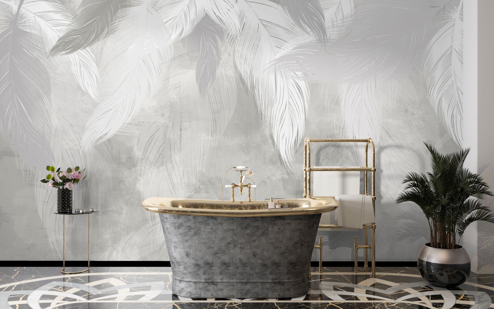 Fototapet o dimineață în pădurea tropicală, învăluită în ceață