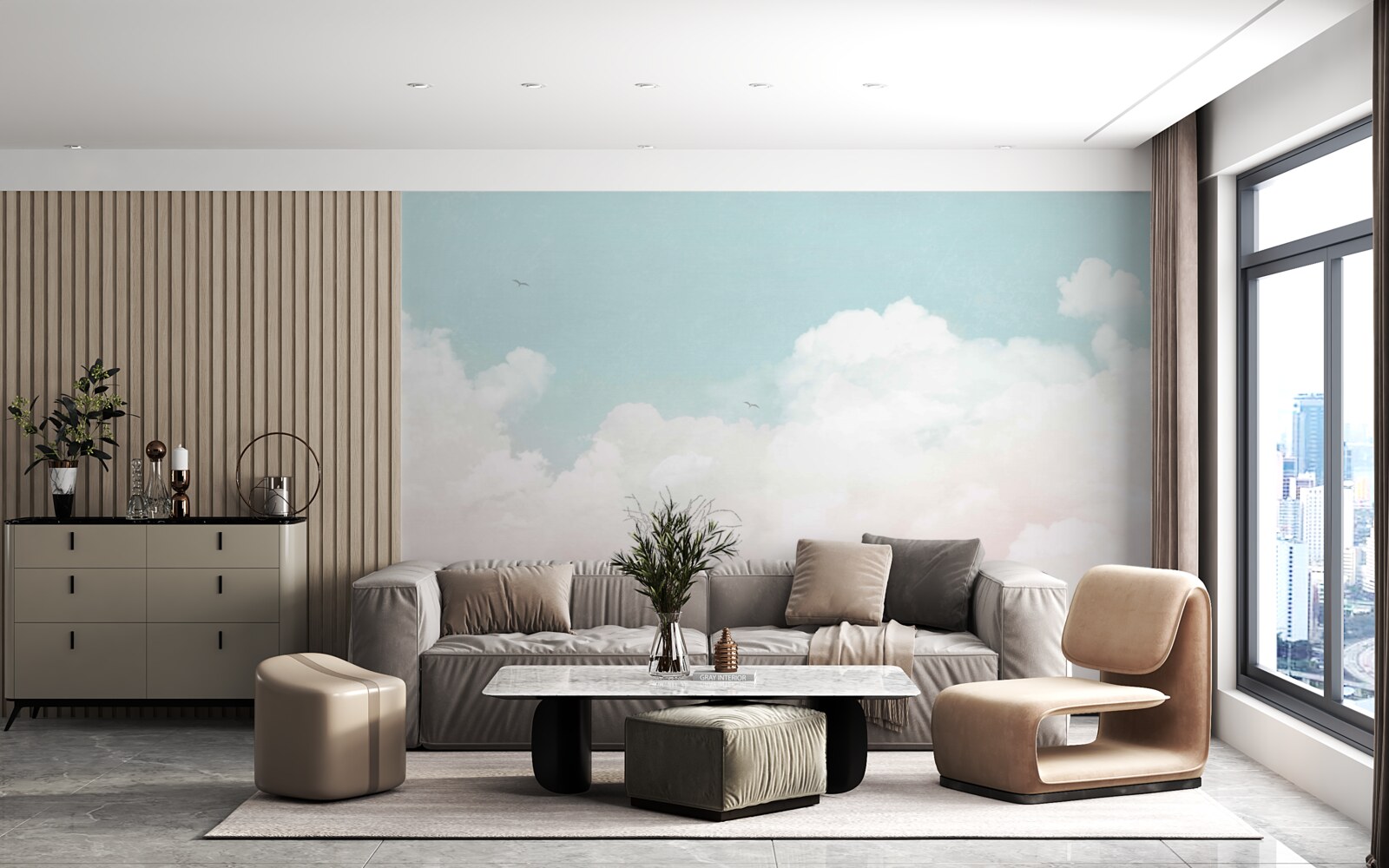 Fototapet nori lăptoși groși