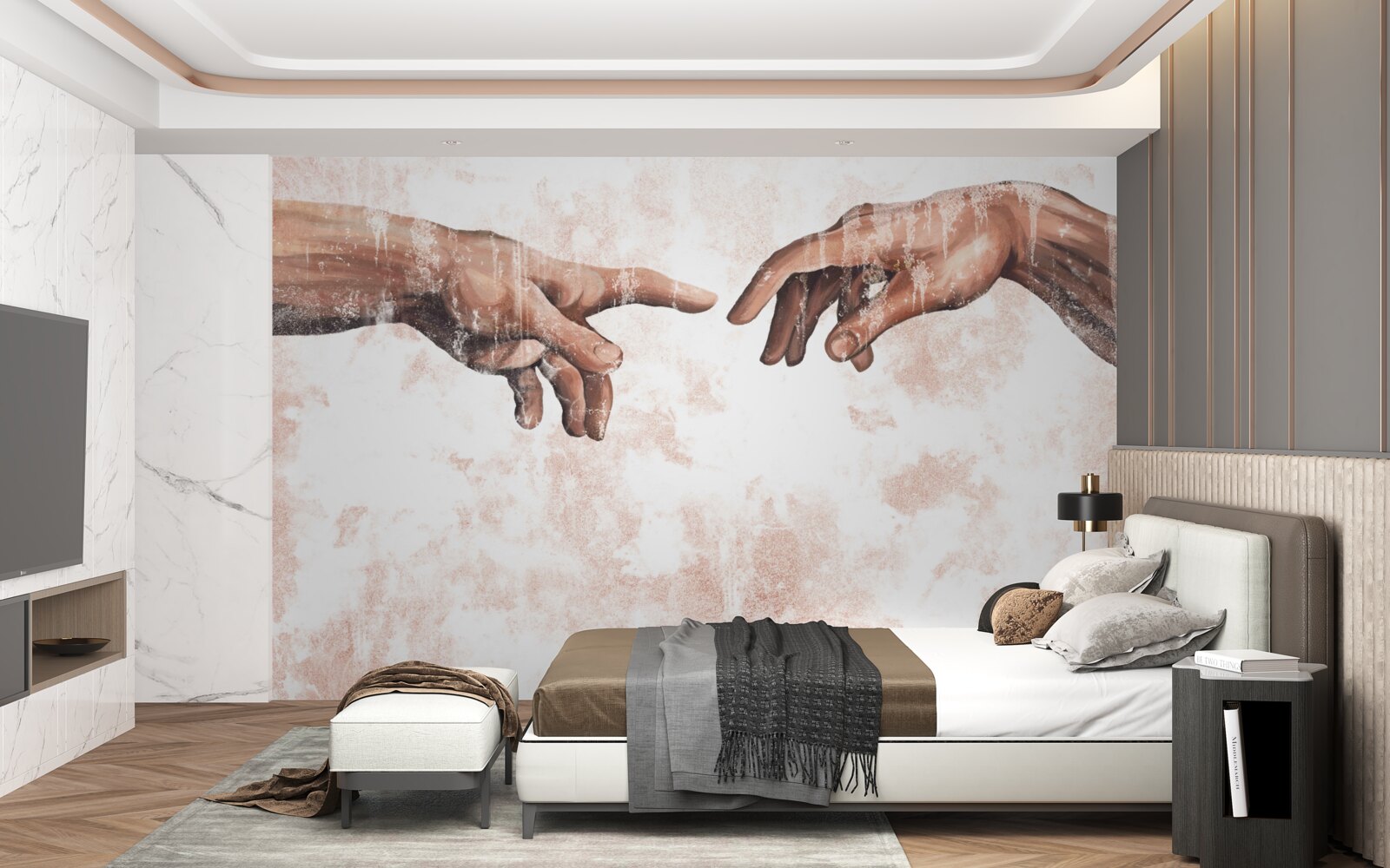 Fototapet mâinile unui bărbat și ale unei femei care sunt împreunate