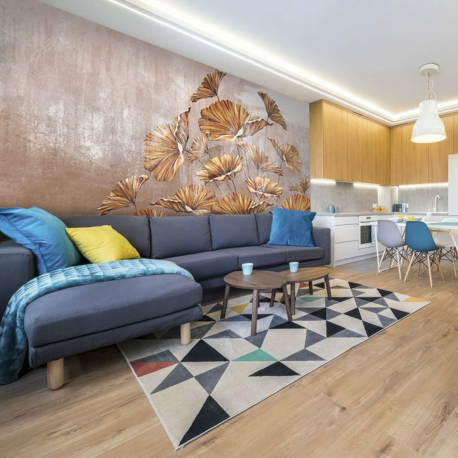 Fototapet flori de toamnă în ploaie