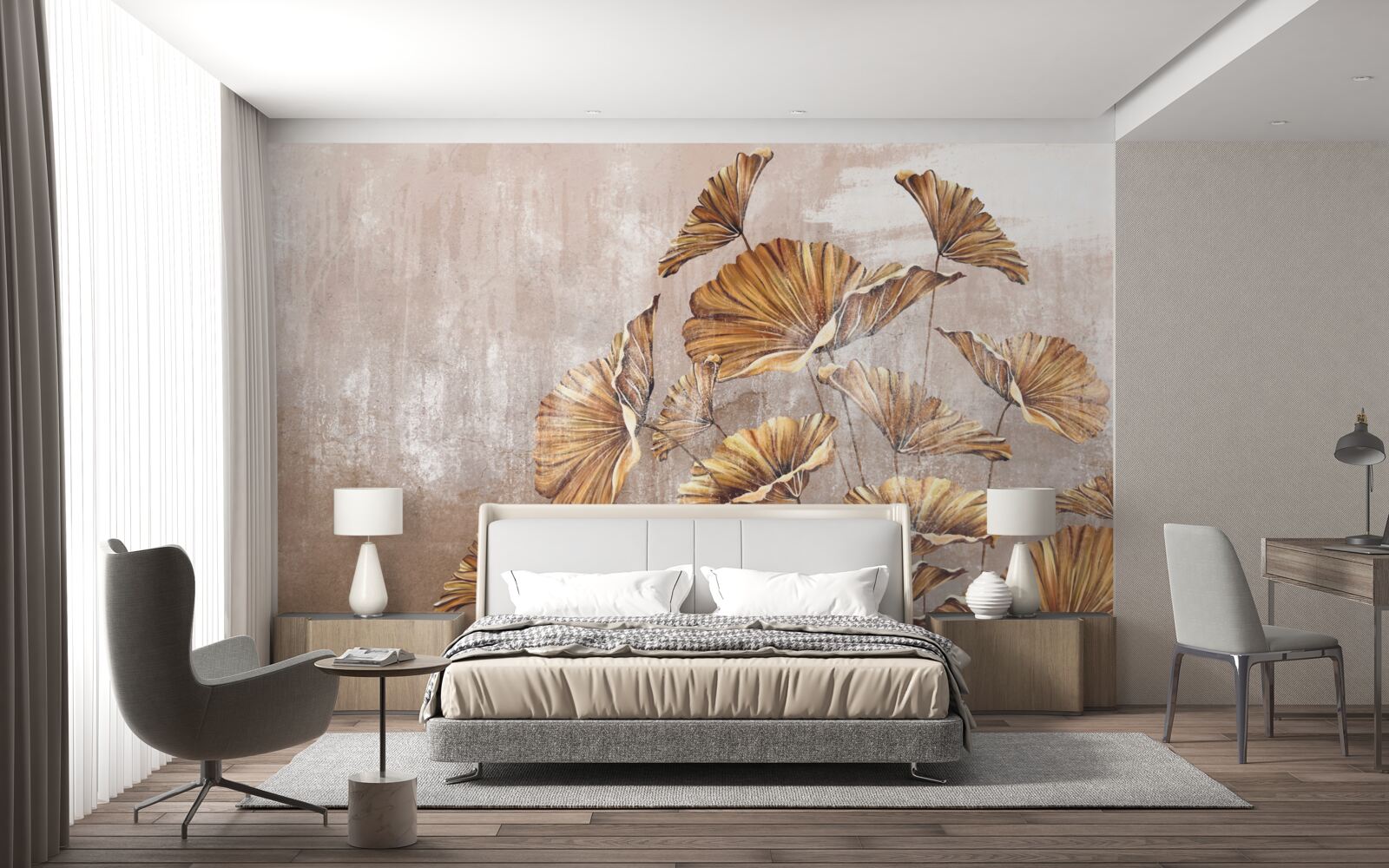 Fototapet flori de toamnă în ploaie