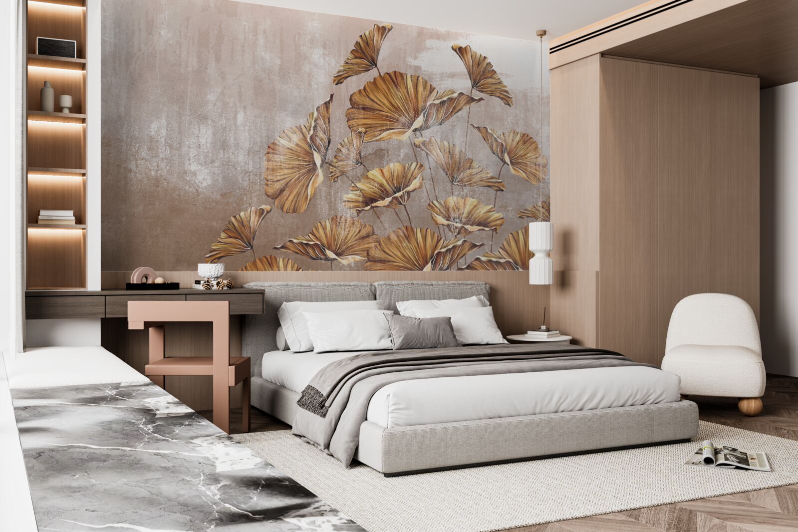 Fototapet flori de toamnă în ploaie