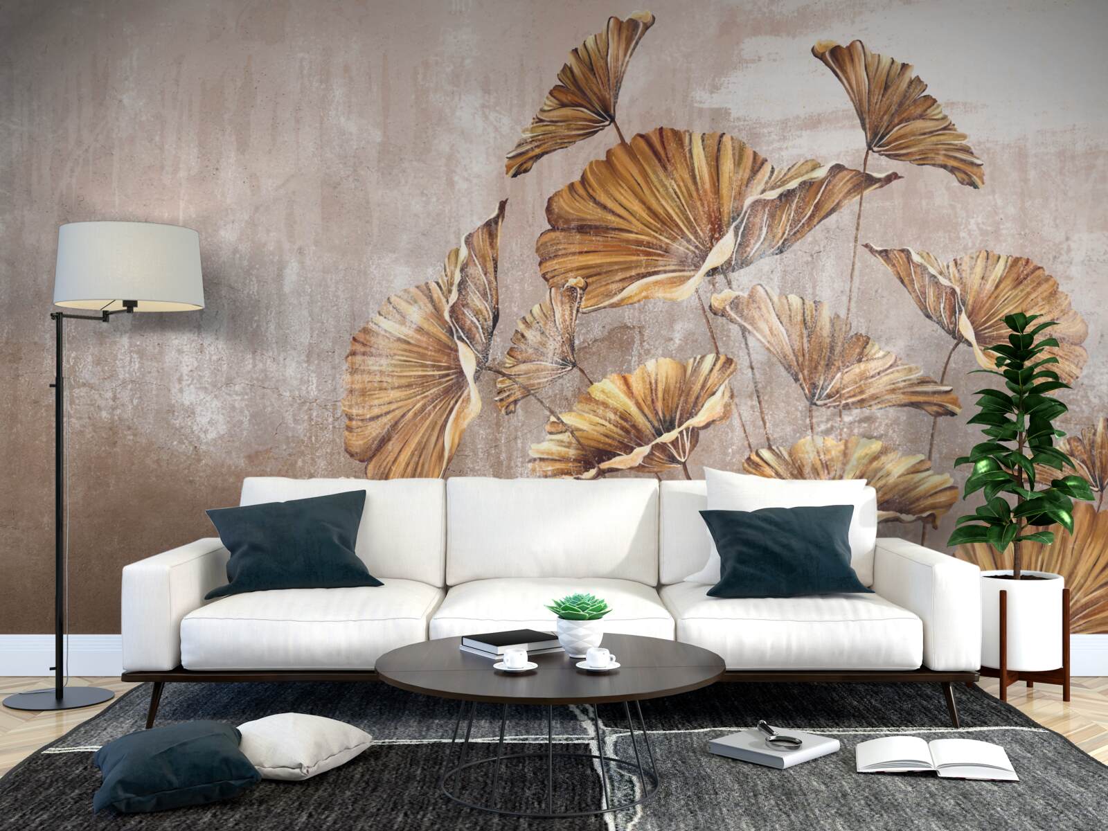 Fototapet flori de toamnă în ploaie