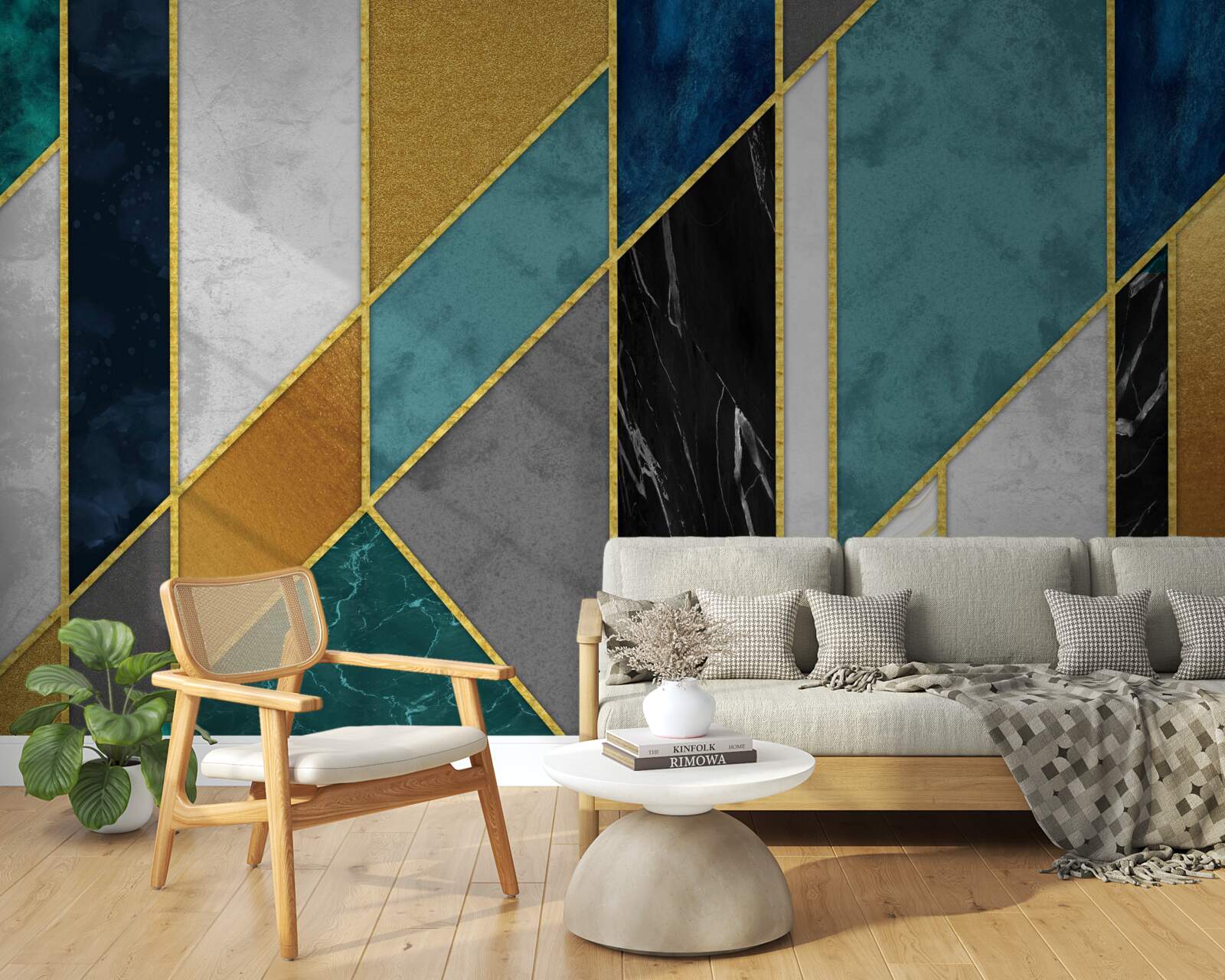 Fototapet marmură în diferite culori, finisată cu figuri aurite