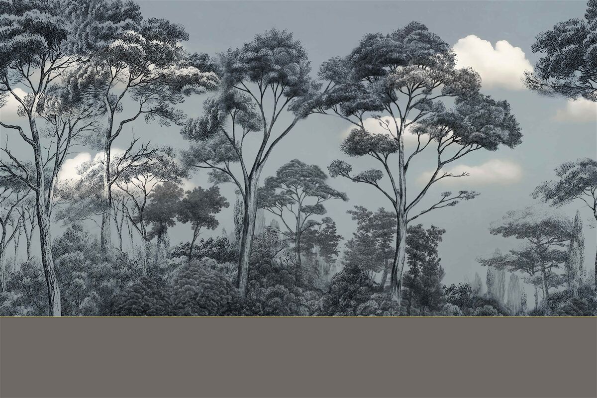 Fototapet pădurea se cufundă în noaptea care vine