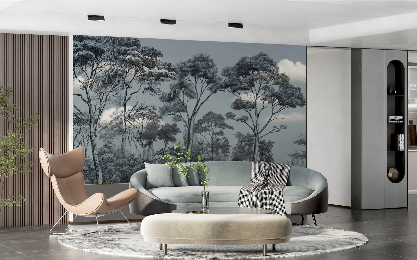 Fototapet pădurea se cufundă în noaptea care vine