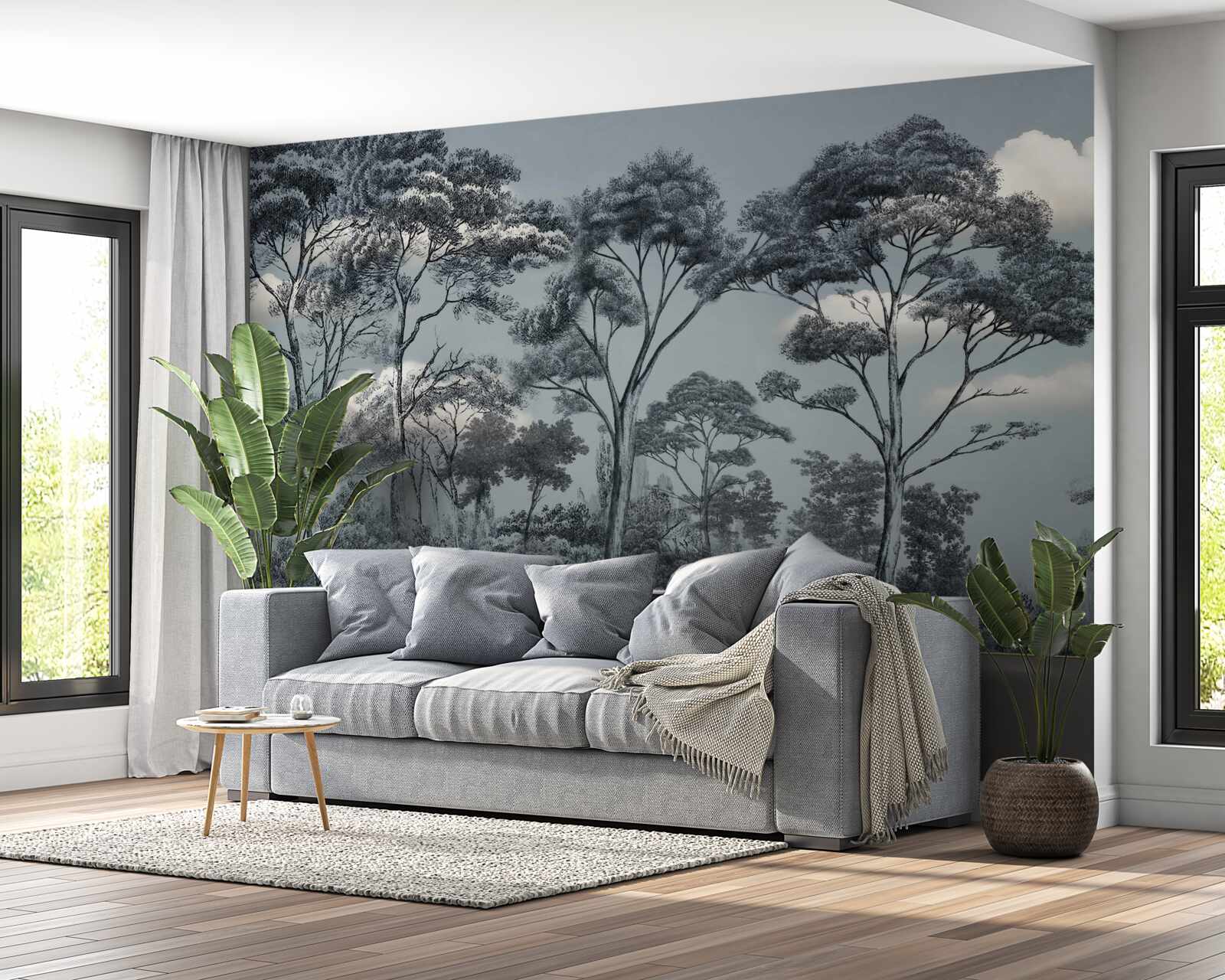 Fototapet pădurea se cufundă în noaptea care vine