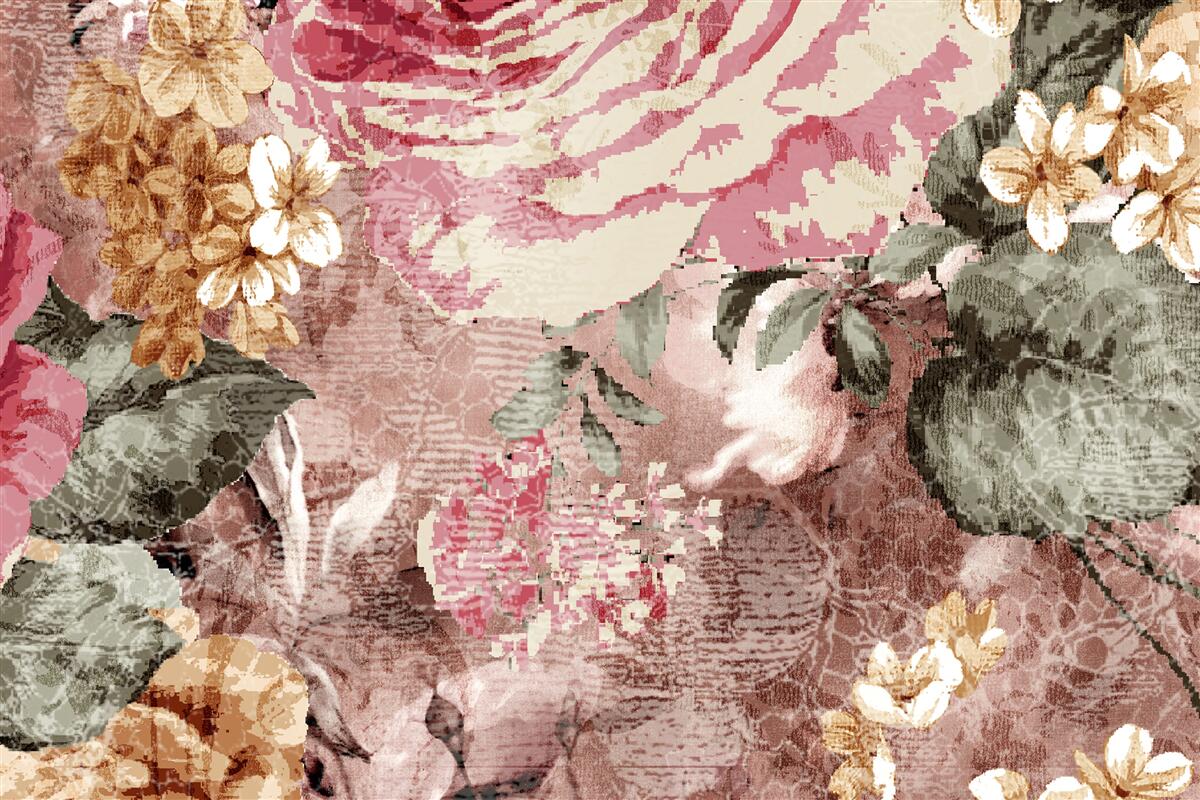 Fototapet abundența de flori și plante este o abstracție