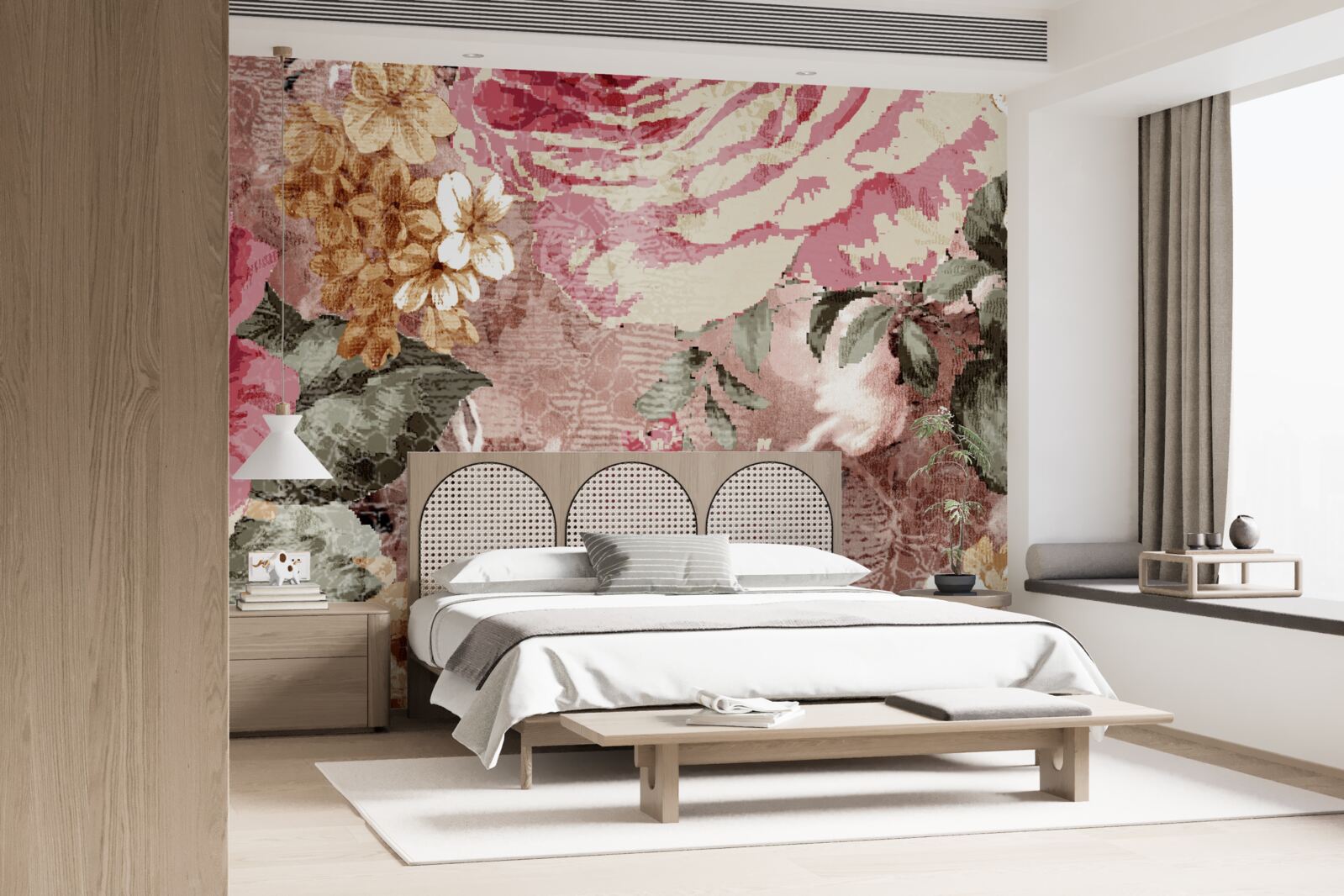 Fototapet abundența de flori și plante este o abstracție