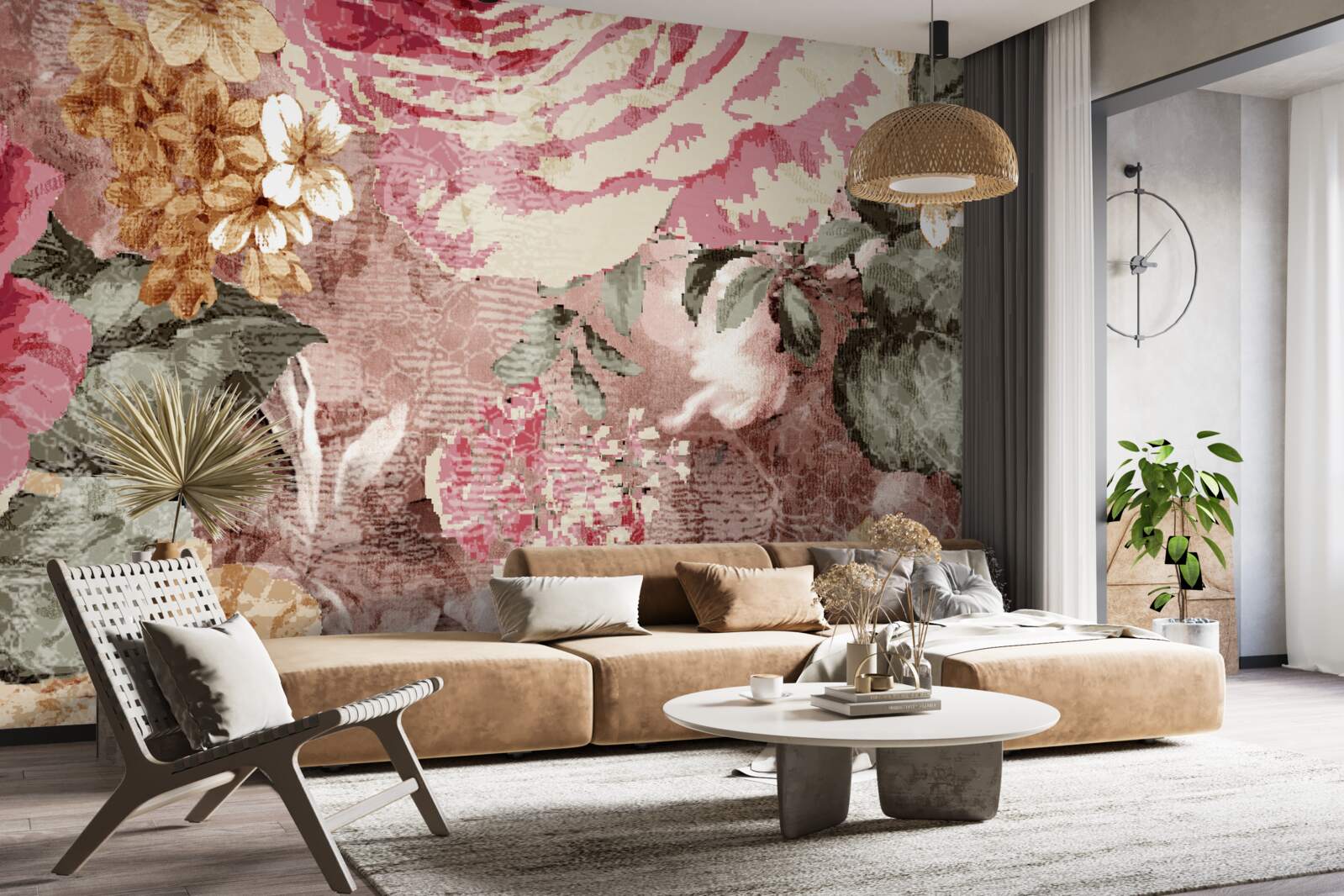 Fototapet abundența de flori și plante este o abstracție