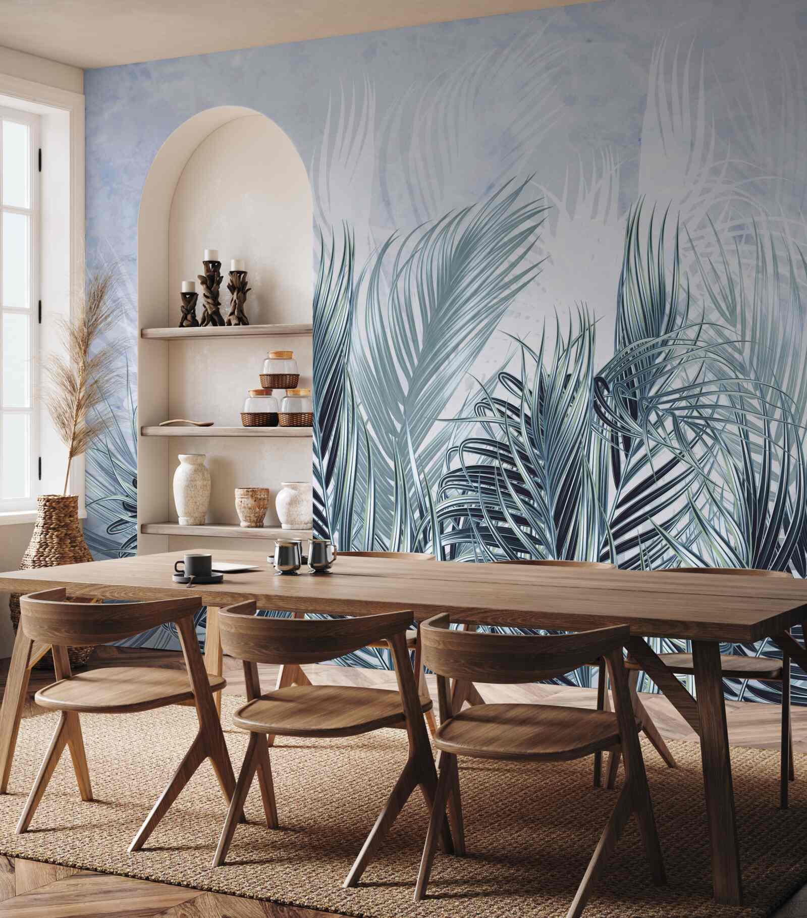 Fototapet penele sunt ca ceața printre frunze