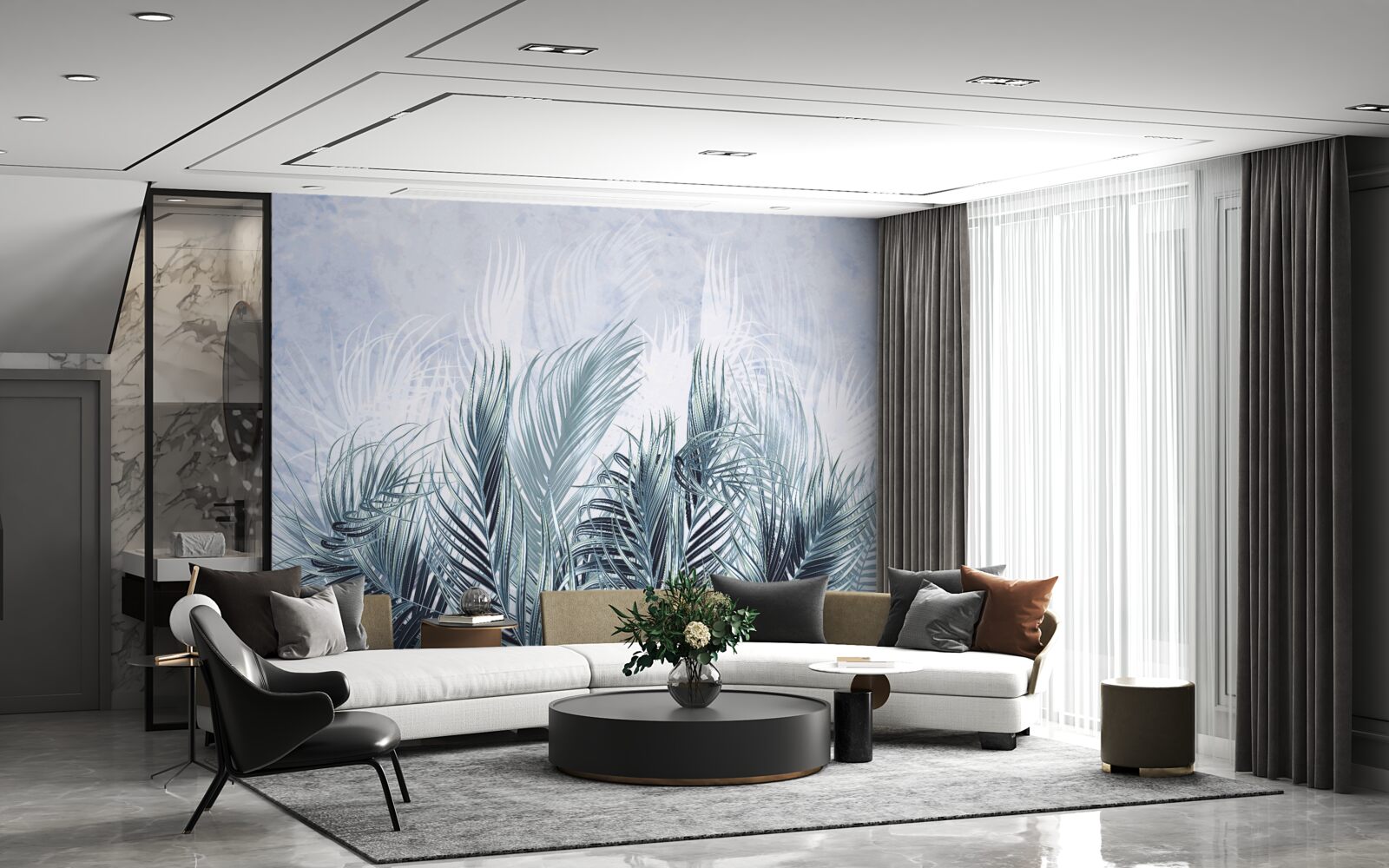 Fototapet penele sunt ca ceața printre frunze