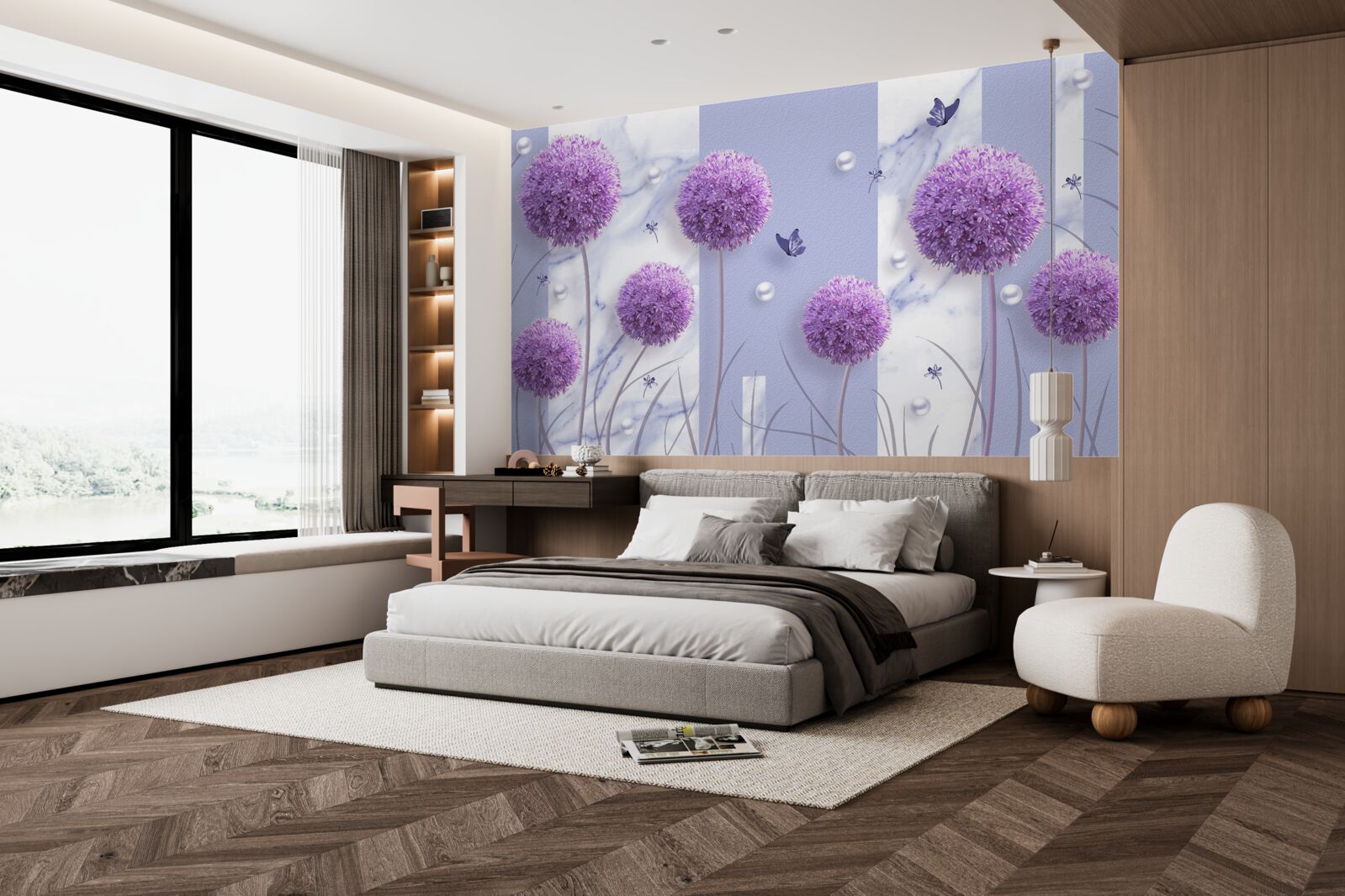 Fototapet capete de flori ale pajiștilor de crini