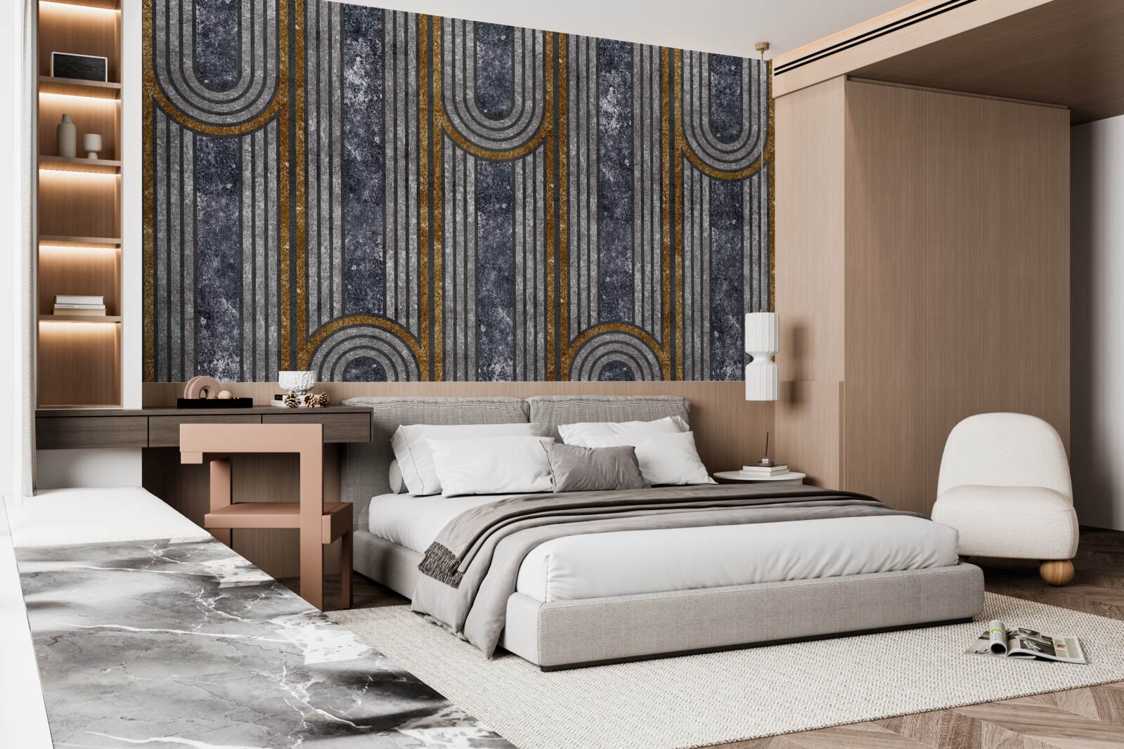 Fototapet liniile verticale care rămân drepte și cele care se curbează