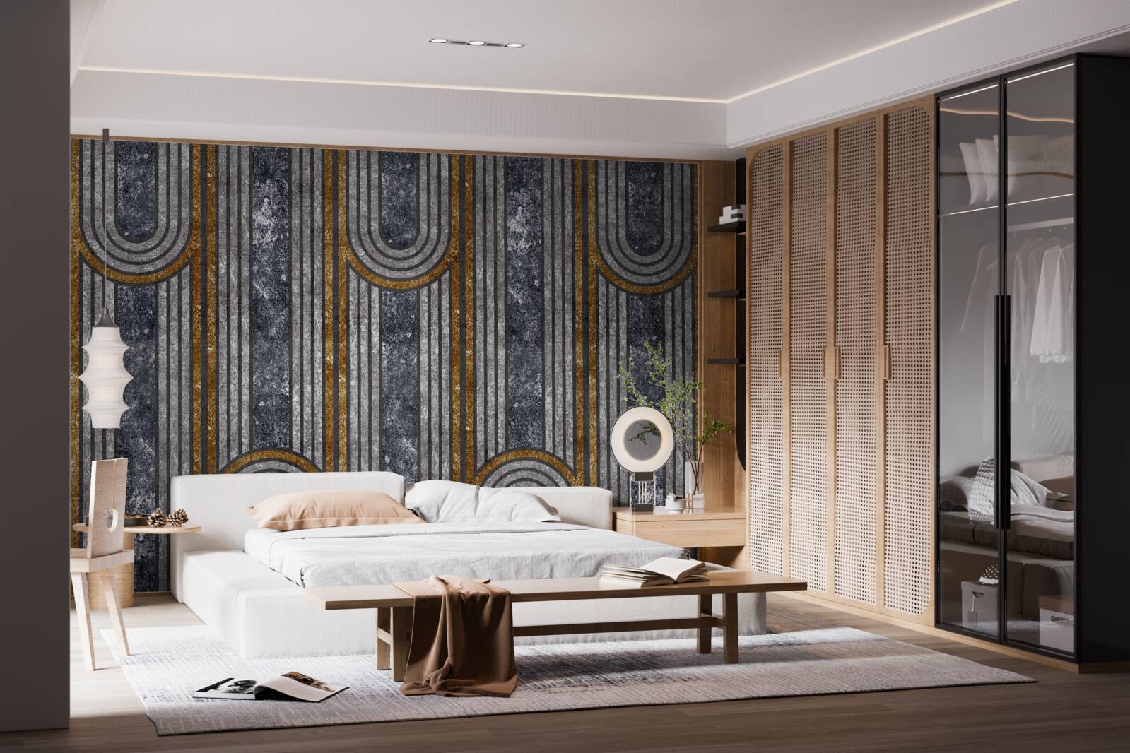 Fototapet liniile verticale care rămân drepte și cele care se curbează