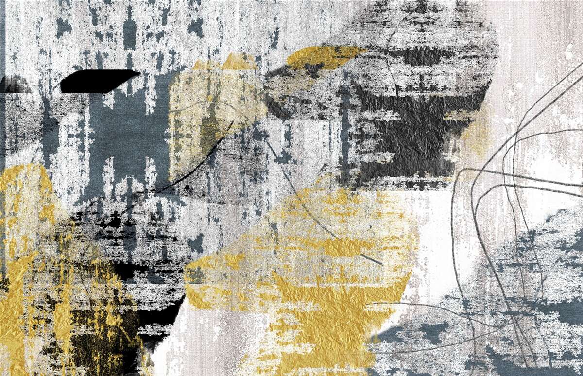 Fototapet fundal creat dintr-o abstractizare a tonurilor de negru și auriu