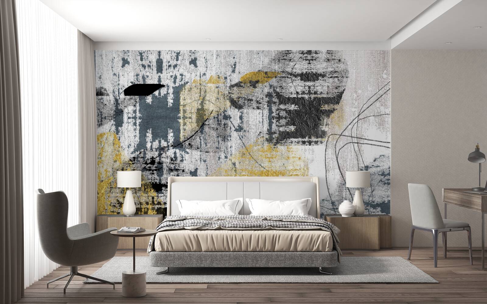 Fototapet fundal creat dintr-o abstractizare a tonurilor de negru și auriu