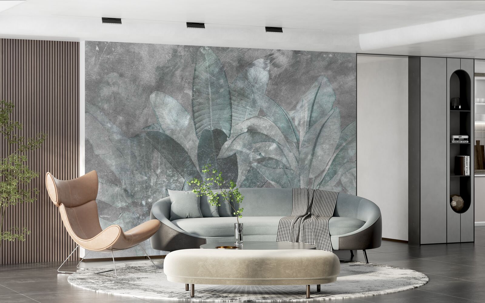 Fototapet ferigă sub o ploaie torențială