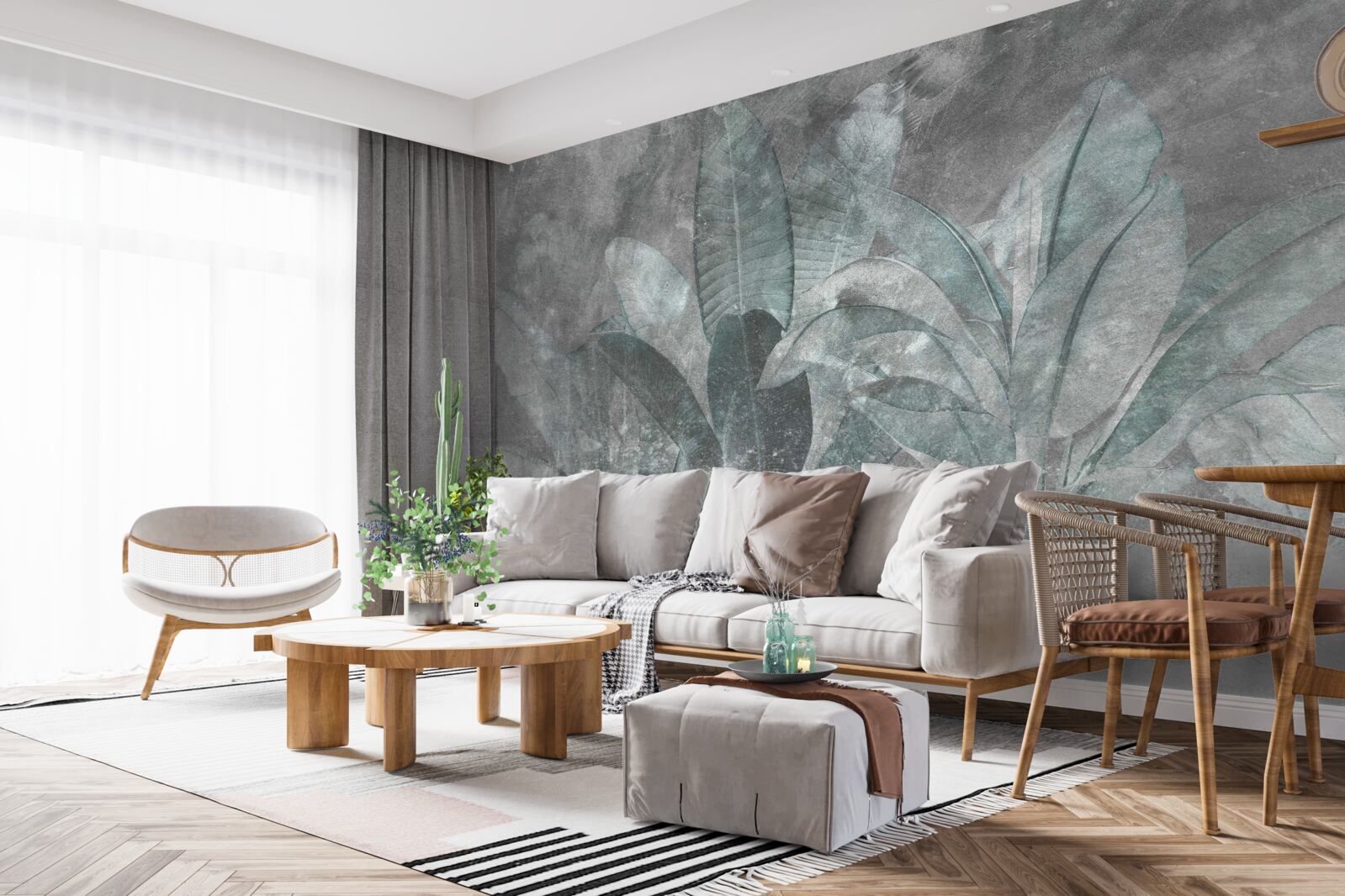 Fototapet ferigă sub o ploaie torențială