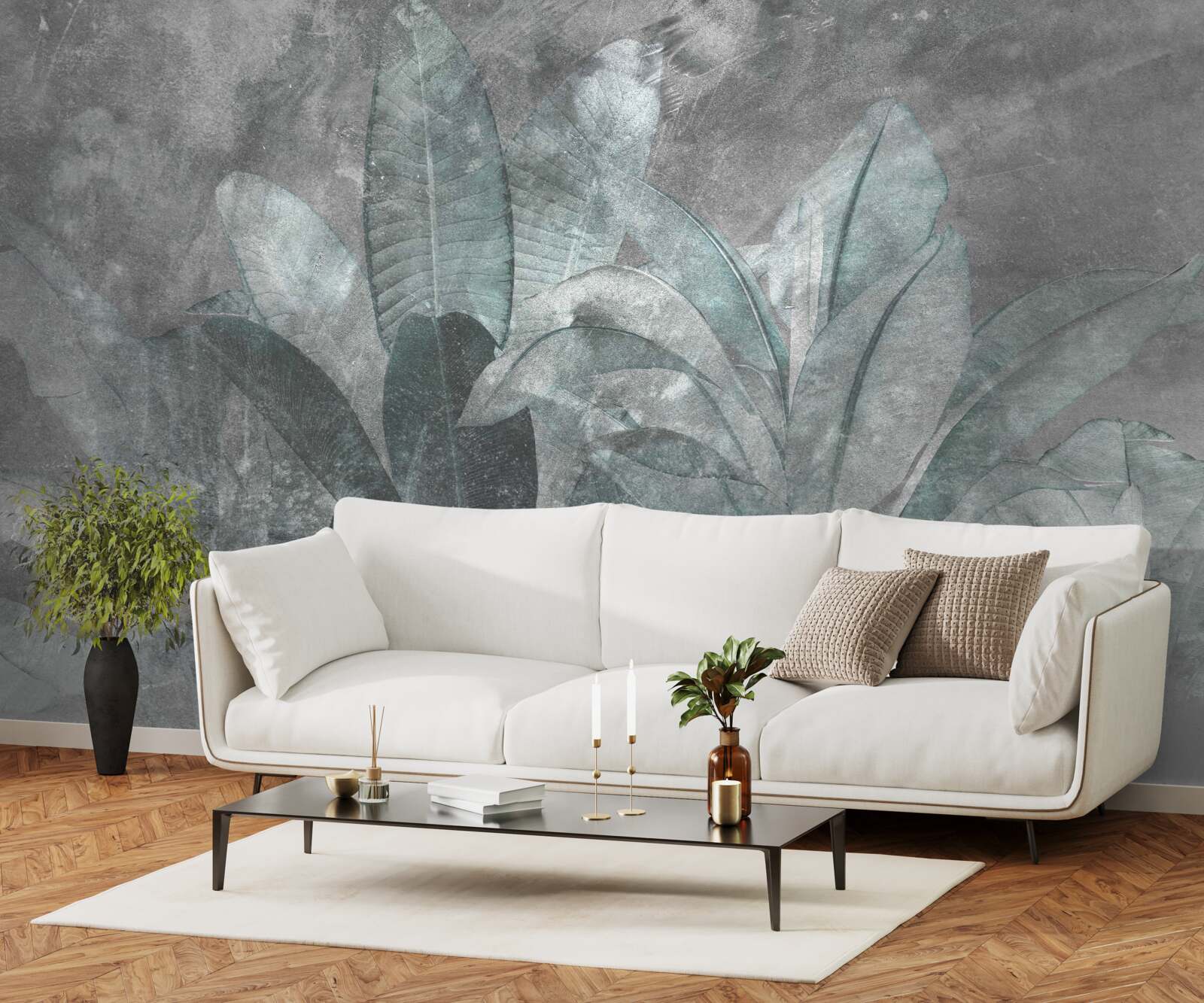 Fototapet ferigă sub o ploaie torențială