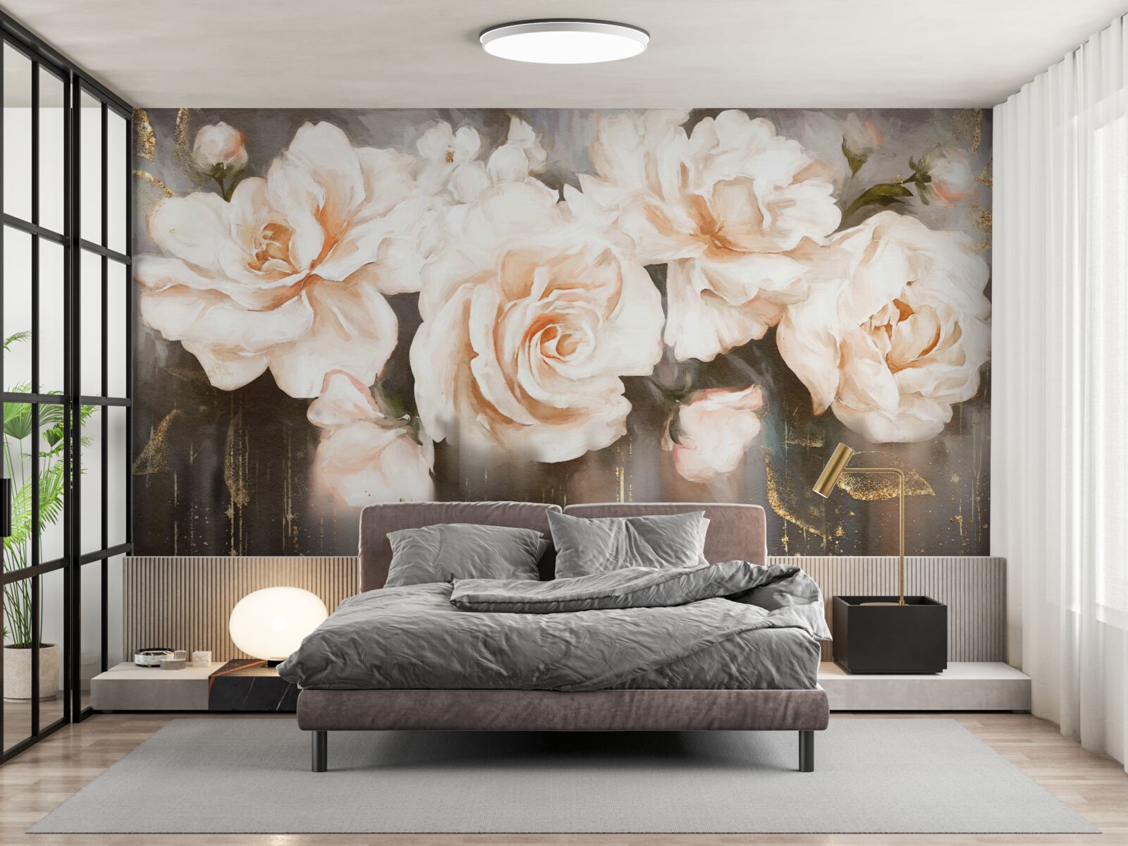 Fototapet trandafirii au o nuanță cremoasă de lux