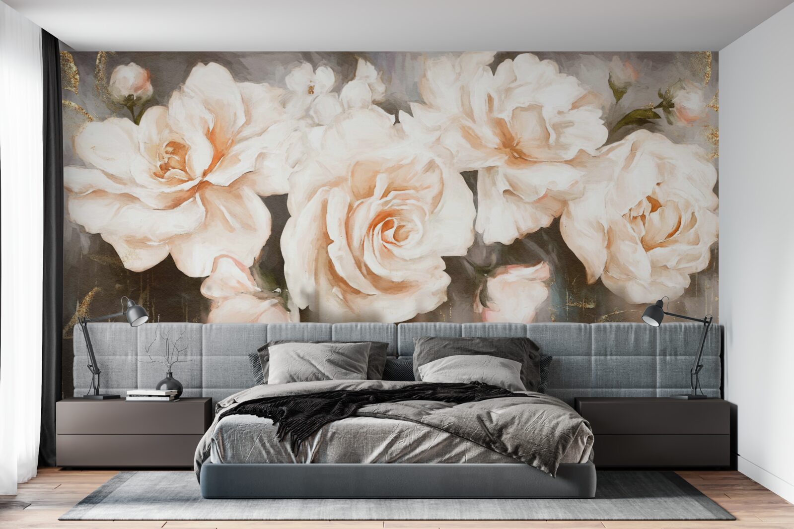 Fototapet trandafirii au o nuanță cremoasă de lux