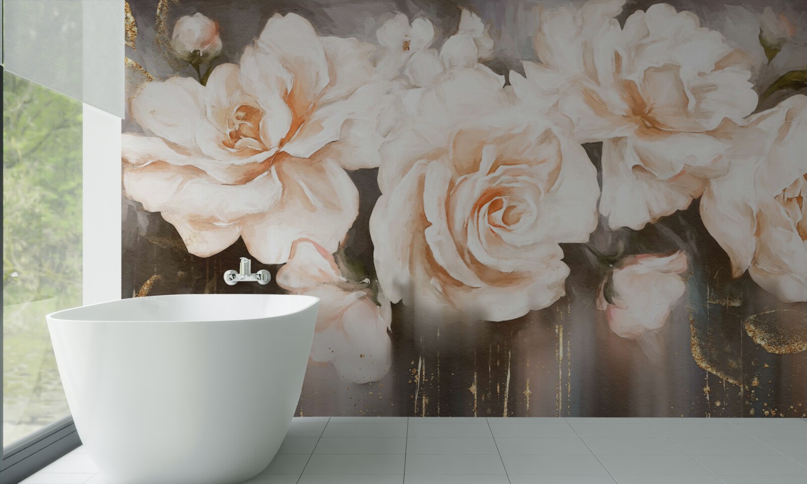 Fototapet trandafirii au o nuanță cremoasă de lux