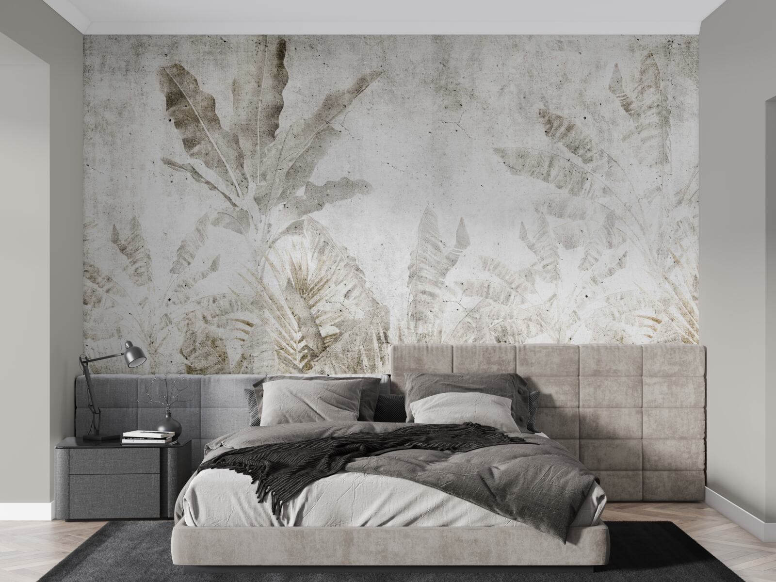 Fototapet ceața învăluie frunzele copacilor tropicali