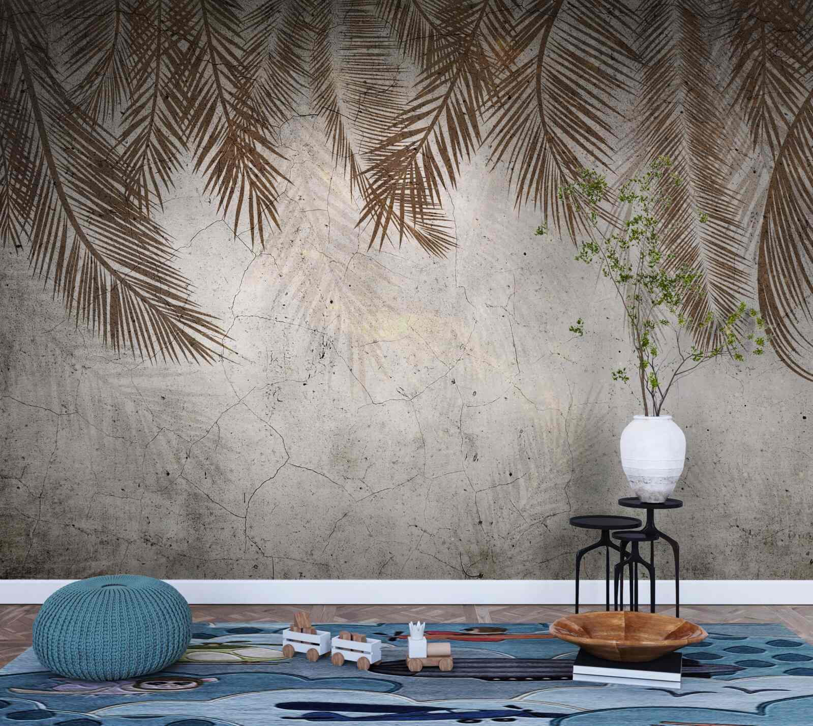 Fototapet frunze aurii de ferigă atârnă