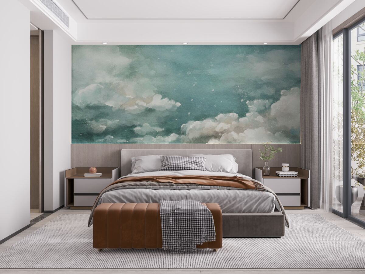 Fototapet nori pe suprafața calmă a apei